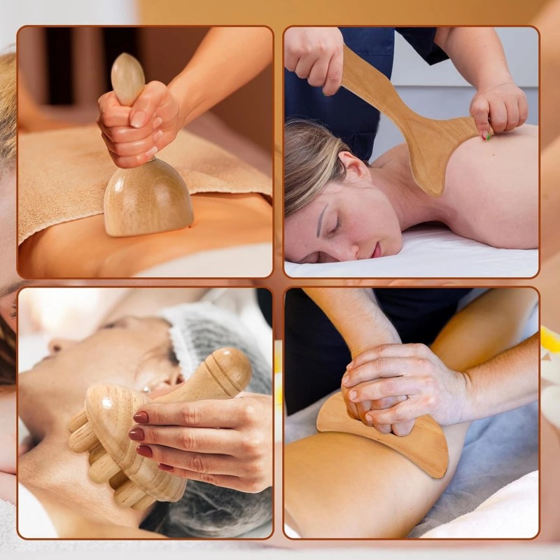 KQXTOKTY Wood Therapy Tools for Body Shaping,8 in 1 Massage