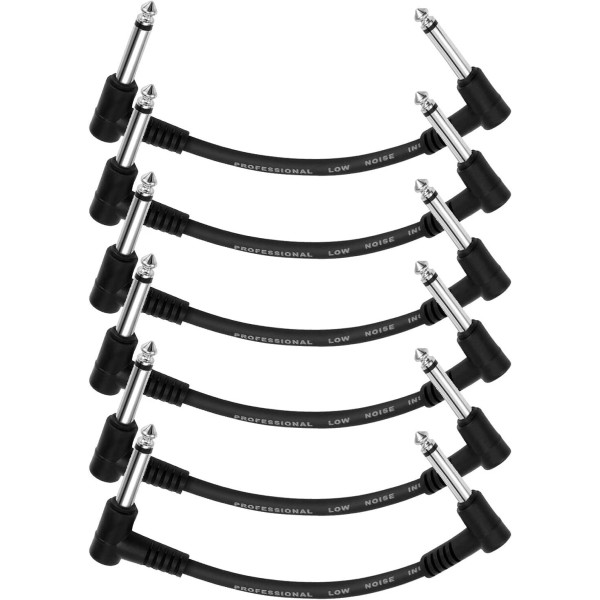 Donner 6Pcs 6" Guitar Effects Pedal Lead Patch Cables Noiseless