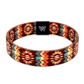Hang Loose Bands - Southwestern Bracelet for Men, Women & Teens - Comfy Tribal Print and Boho - Western Style Reversible Wristband - Cheyenne | Small: 6.5" (most common fitting size)
