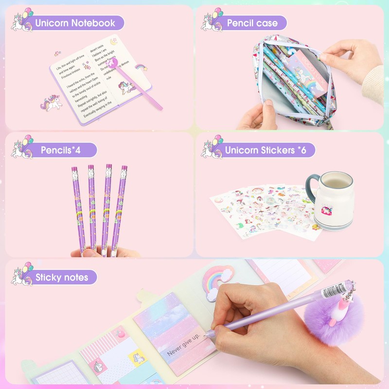 Cooyou Unicorn Stationery, purple, 6Pcs Purple