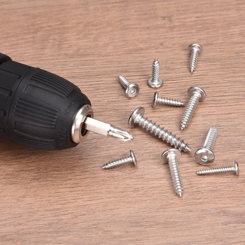 sourcing map M6 x 30mm (50 Pack) Flat Round Socket