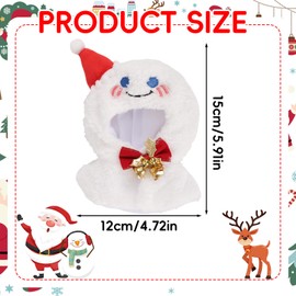 Doll Snowman Clothes, Cute Christmas Snow Style Doll Outfits for 6.7in Toys White Cloak Christmas Hat Bell Toy Clothing Accessories for Winter Display Decoration