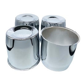AYZH 4 Pack 5.15 Inch Center Caps Push Through for Trailer Truck RV Wheels Rims 5.15" Center Bore Chrome Steel