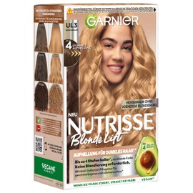 Garnier Nutrisse Blonde Lift Lightening for Dark Hair in Honey Brown with 4 Stages Lightening No Bleaching - 1 Piece