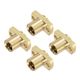 sourcing map T8 Lead Screw Trapezoidal Nut 2mm Pitch 8mm Lead for 3D Printer Brass Tone Pack of 4