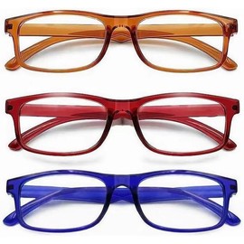 3 Pack Reading Glasses Blue Light Blocking,Reading Glasses for Women Men,Anti UV/Glare Filter Lightweight Eyeglasses - Color: 2 Blue 1 Black, Streng: 2.0 x