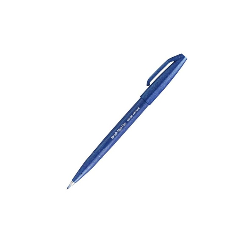 Pentel SES15C-E Felt-Tip Pen With Flexible Brush-Like Tip Blue Ink