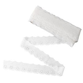 15 Yards Cotton Lace Trim, 1.8 Inch Eyelet Lace
