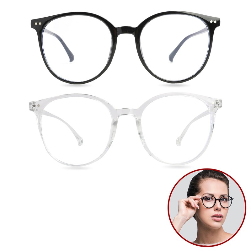 2 Pack Anti Blaues Fake Brille, Blue Light Glasses, Hochwertige