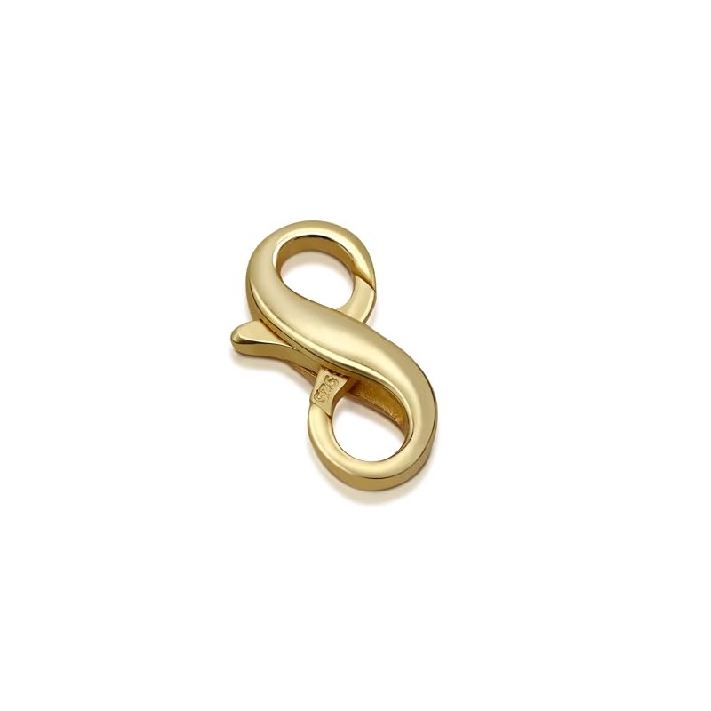 MY-BEAD Infinity Chain Clasp 925 Silver 14 K Gold-Plated Double