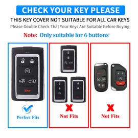 QBUC for Jeep Key Fob Cover Compatible with 2021 2022 2023 2024 2025 Grand Cherokee L Wagoneer Smart 6 Button Key Shell Key Case (Pink, 6 Buttons)