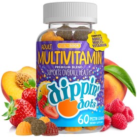 Dippin' Dots - Multivitamin Gummies for Adults - Gummy Vitamins with Vitamin A, B6, C, D3, E & Folic Acid - Vegetarian, Non-GMO, Gluten-Free (60 Count)