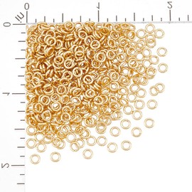 UNICRAFTALE Pack of 500 18 Carat Gold-Plated Open Jump Rings Stainless Steel 4 mm Golden Round Rings Metal Jump Rings for DIY Jewellery Making and Key Ring Accessories Earrings Bracelets Pendant