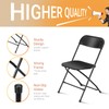 FCH Black Folding Chair，Foldable Metal Frame with Solid Plastic Seat,