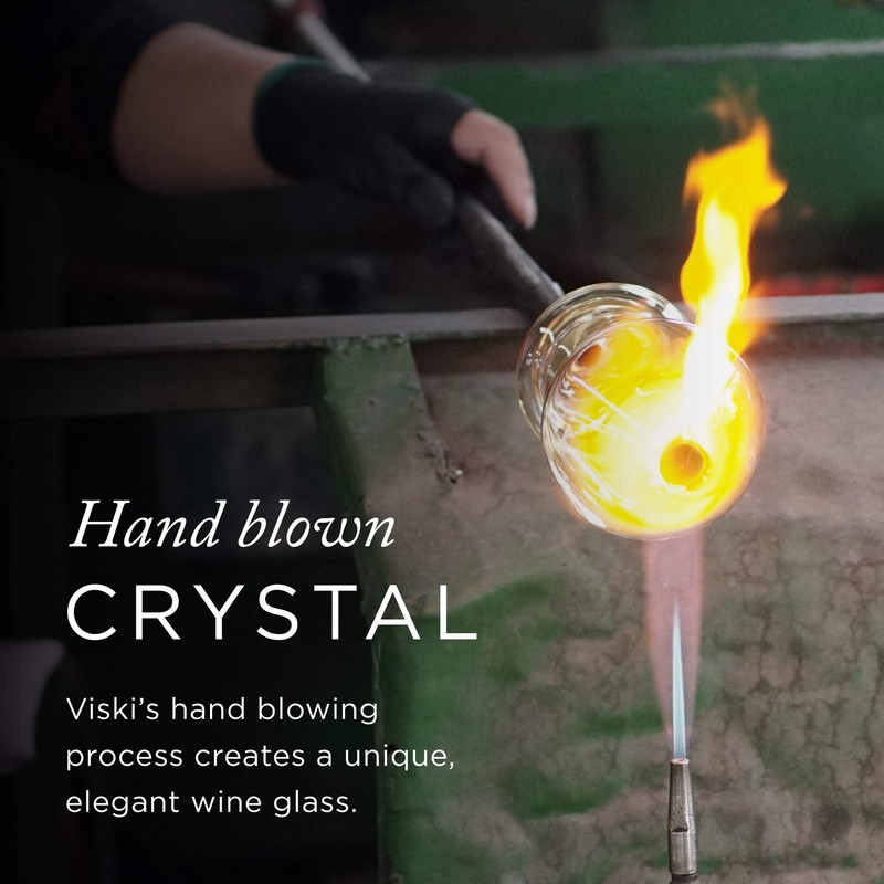 Viski Angled Prosecco Sparkling Wine Glasses, Crystal Clear Long Stemmed