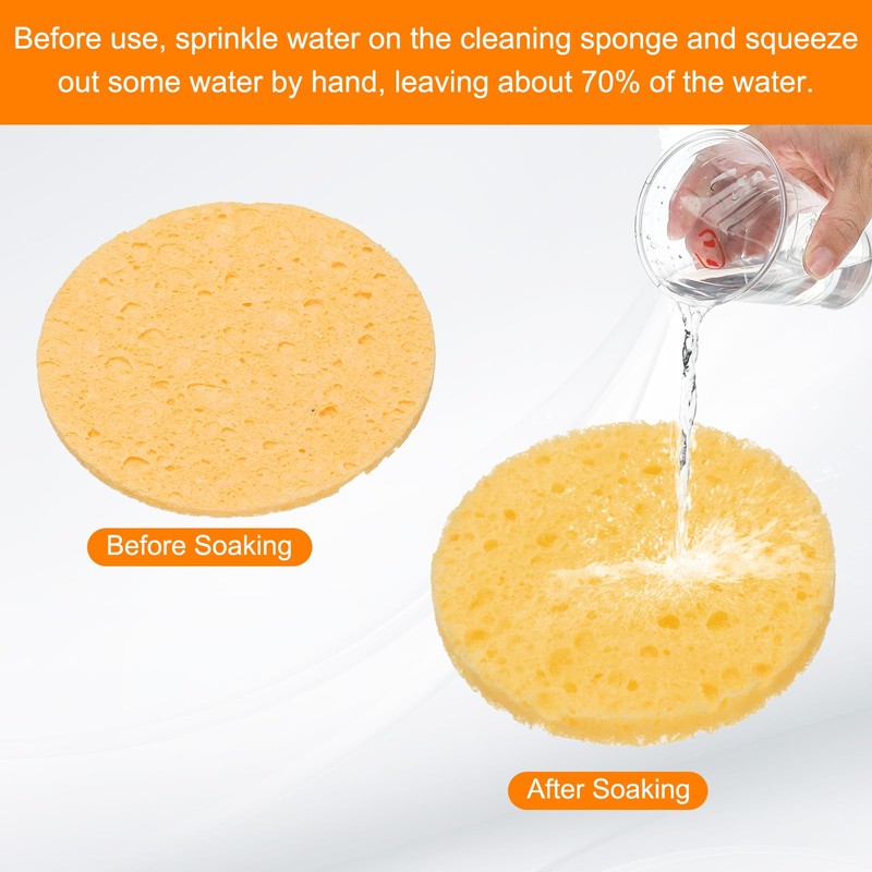 sourcing map 4pcs Soldering Iron Cleaning Sponge 1.97" Replacement Sponge