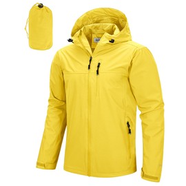 33,000ft Men's Packable Rain Jacket Lightweight Rain Shell Jacket with Hood Waterproof Raincoat for Cycling