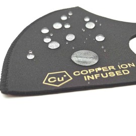3D Face Mask - Copper Ion infused - Neoprene - Black - Washable & Reusable with Antibacterial Nano Copper Ions. Waterproof. UK. Covering Commuting Anti Pollution Facemask Bike Motorcycle Sports Adult