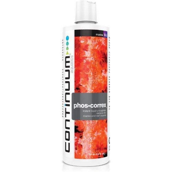Continuum Aquatics Phos Correx - Instant Liquid Phosphate Remover for All Marine & Reef Aquaria, 125 ml