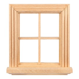 Garneck 2pcs Miniature Wood Window 1:12 Mini Window Frame Model Ornament Miniature Furniture Decoration for Toy House Doll House
