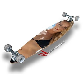 Kayla Delancey Black Bikini 1 - Decal Style Vinyl Wrap Skin fits Longboard Skateboards up to 10"x42" (Longboard NOT Included)
