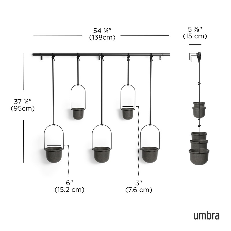 Umbra Triflora Hanging Planter for Window, Indoor Herb Garden, Set