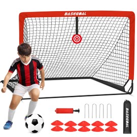 BaseGoal Kids Portable Soccer Goals for Backyard, 5x4ft,Easy Set up
