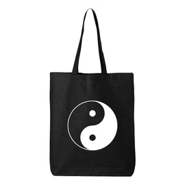 Tees & Tails Yin Yang Canvas Multipurpose Tote Bag Reusable All-Natural Gift Bag With Gusset (1 Count)