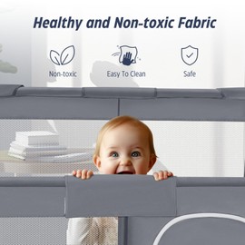 Baby Playpen 50x50 Inch, Playpen for Babies and Toddlers Baby Playpen Fence Playard Activity Center, Without MAT Included