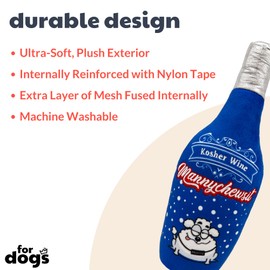 Huxley & Kent for Dogs | Mannychewsit Wine | Christmas Holiday Power Plush Funny Dog Toy | Dog Toy with Squeaker | Dog Gift | Fun, Durable, and Safe | H&K Squeaky Dog Toy