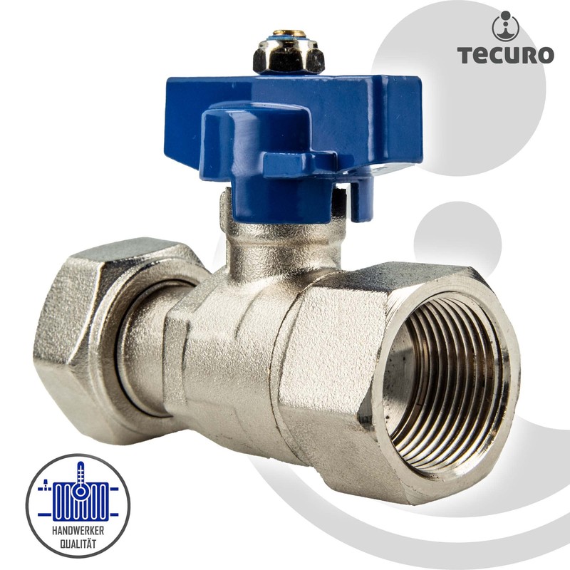 tecuro Ball Valve with Union Nut Rp 3/4 Inch x