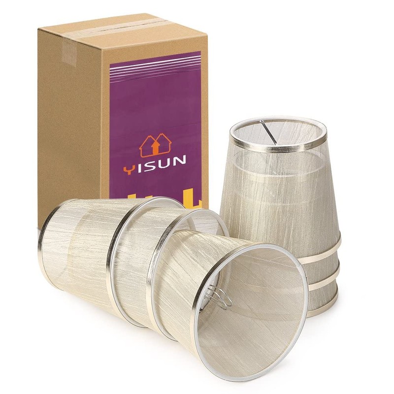 YISUN Crystal Chandelier Mini Lamp Shade 5.5-inch, Bell, Clip On,