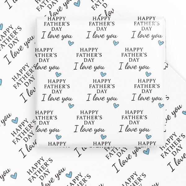 WRAPAHOLIC Father's Day Wrapping Paper Sheet - 6 Sheets Happy