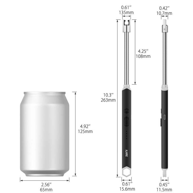 IUIRE Electric Candle Lighter USB C Rechargeable Plasma Arc Lighters
