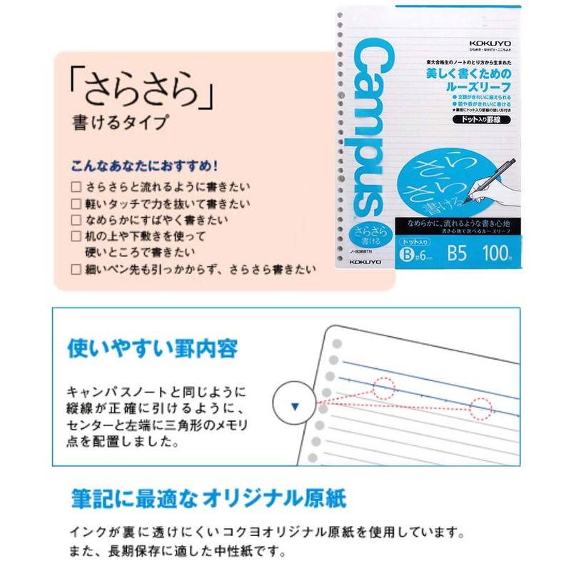 Kokuyo Campus Binder Smart Ring, Vivid Color, 4 Colors, Loose