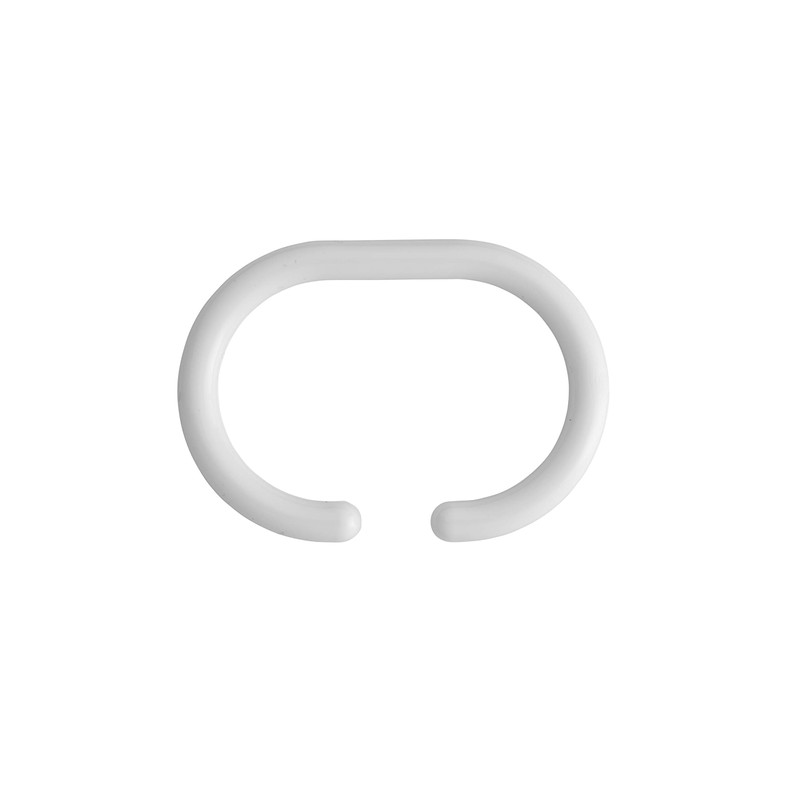 Croydex AK142122 Shower Curtain C-Rings, Pack of 12, White, 17.5