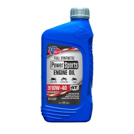 VP Racing Motor Oil, PowerSports, High Zinc, 4T, 10W40, Synthetic, 1 qt Bottle, Each