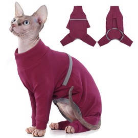 Hjyokuso Cat Jumper - Soft and Breathable Jumper with Four Legs for Sphynx, Cornish Rex, Devon Rex, Peterbald - Cat Clothing