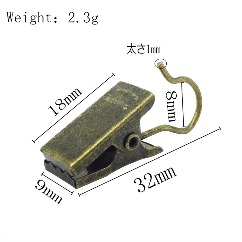 KaiYi Curtain Clips, Strong Stainless Steel Curtain Hook Clips, Set