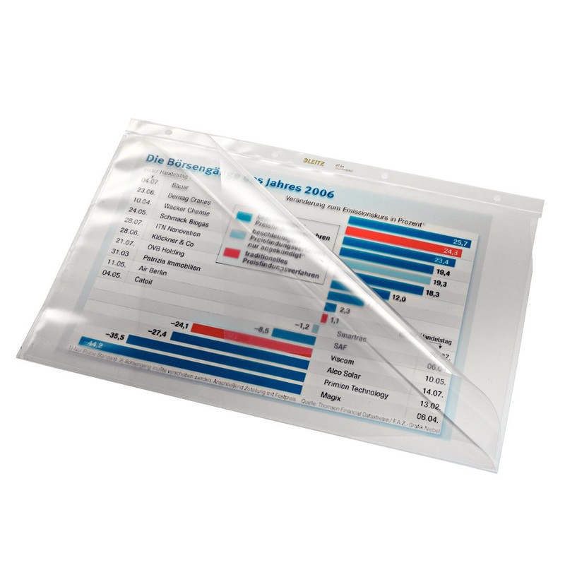 Leitz 47443000 Document Wallets Overhead A4 PVC Pack of 10
