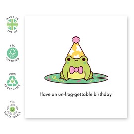 Birthday Card About Having Fun - 'Unfrogettable Birthday' - Gifts for Coworker, Colleagues, Friend, Officemate, Classmate - Unforgettable Experience- Comes with Fun Stickers