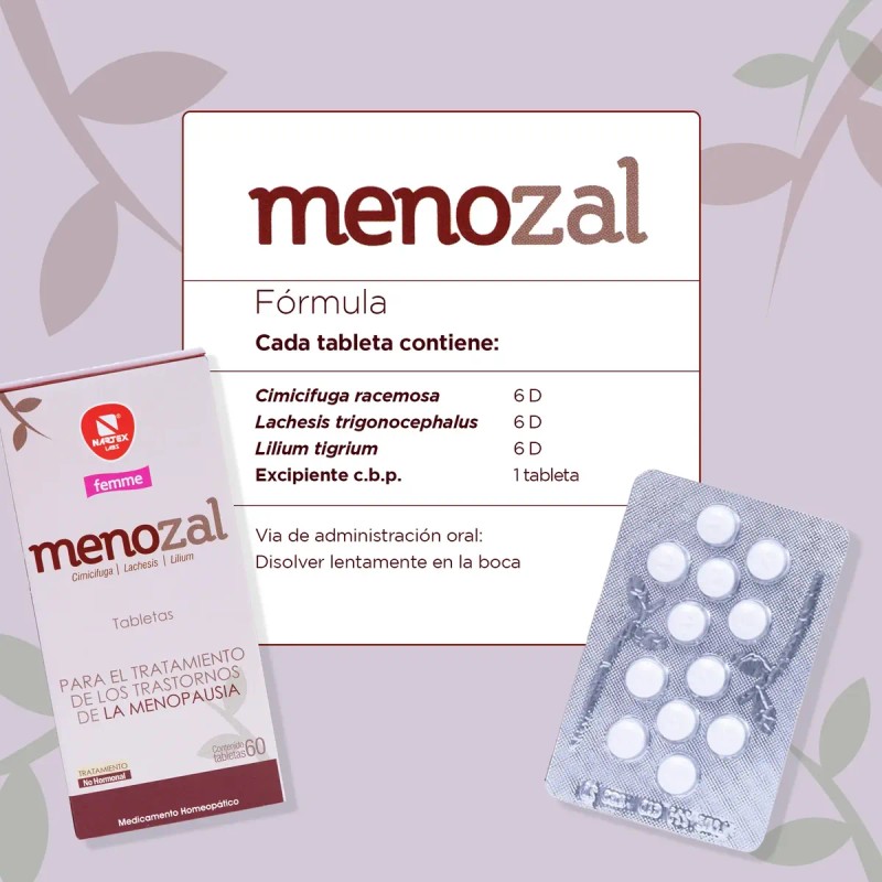 Menozal Suplemento 60 Tabs Apoyo Reduce Síntomas Menopausia