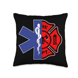 Firefighter EMT Shirts & Gifts Firefighter EMT American Flag Gift Throw Pillow, 16x16, Multicolor