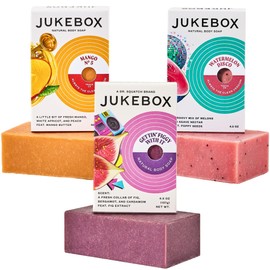 JUKEBOX Soap, Natural Bar Soap for Women, Watermelon Disco, Gettin' Figgy with It and Mango No. 5! Scents, Cold Process, Bath Soap, No Harmful Ingredients, Created for All Skin Types- 4.5oz, 3 Pack