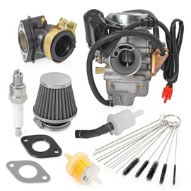 GY6 Carburetor 150cc with Intake Manifold for 4 Stroke 125cc 152QMJ 157QMJ Engines Electric Choke Motorcycle Scooter 24mm PD24J Carb