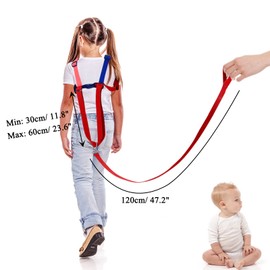 QOPAHI Baby Walking Harness and Safety Leash Anti-Lost, Baby Harness for Walking Baby Reins for Toddlers Boys & Girls, 2 in 1 Childrens Reins Child Rope Leash, Toddler Harness for Walking 1-3 Years