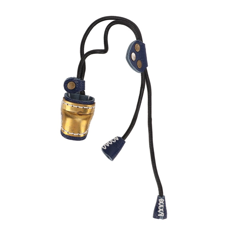 Archery Thumb Protector Regulable Design Safety Rope Brass Cowhide Material