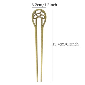 Honbay 2PCS Fashion Long Hair Decoration Antique Bronze U-Shape Hairpins Hair Sticks Hair Forks