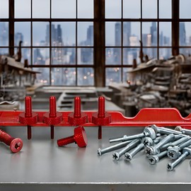 PrecisionGeek M6 x 10mm Aluminium Flat Knurled Thumb Screws (Set of 5) - Red Anodised