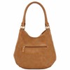 Light-weight 3 Compartment Faux Leather Medium Hobo Bag (Tan)